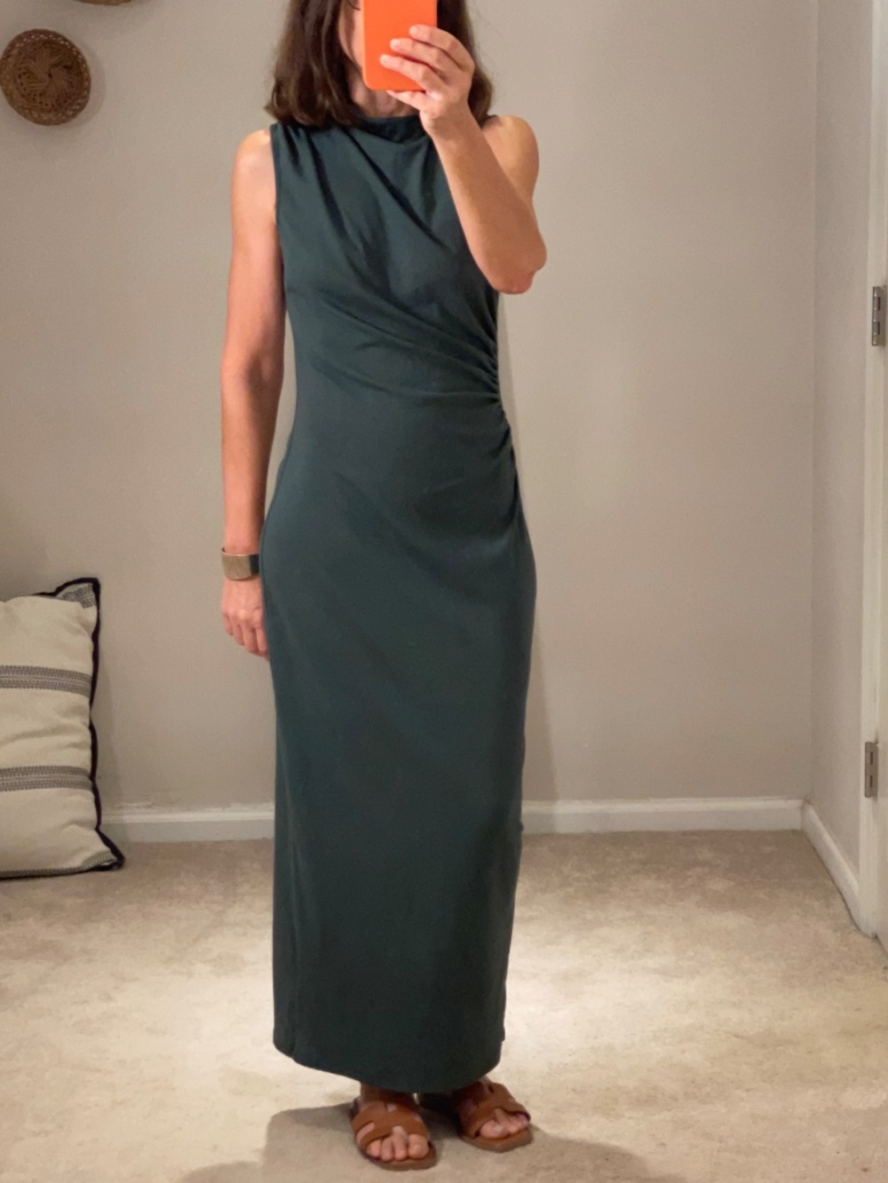 BTFBM pencil green jersey dress women M